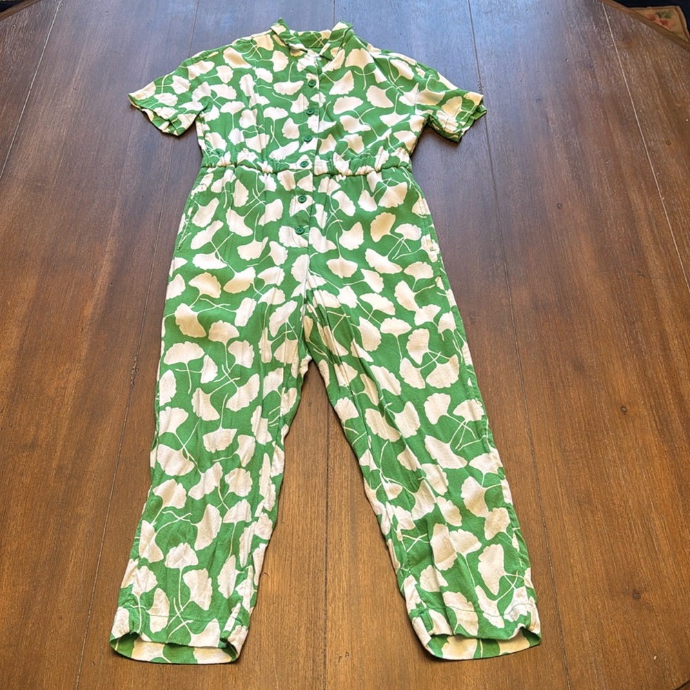 Sz L (10/12) Girls DVF x Target | Limited Edition Green Ginko pocketed Jumpsuit